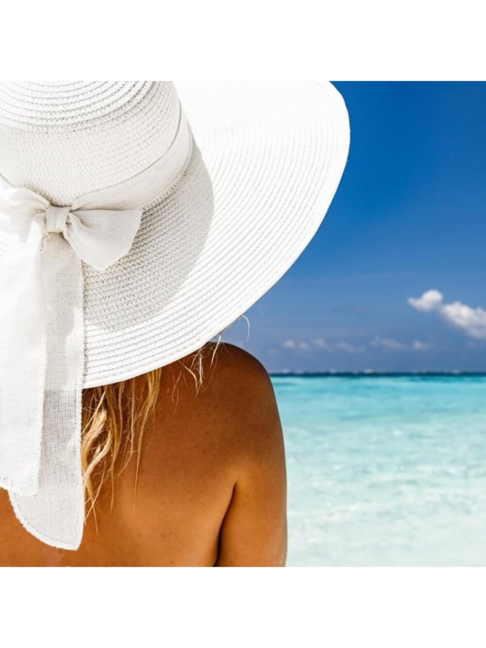 Wide Brim Straw Beach Hat for Women - Floppy, Foldable, UPF 50+ Sun Protection - Picture 2 of 8